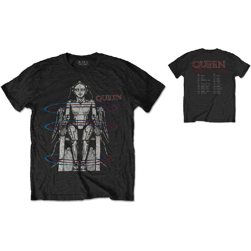 QUEEN Attractive T-Shirt, EUROPEAN TOUR 1984-- Hooded Caped Shawl Collar