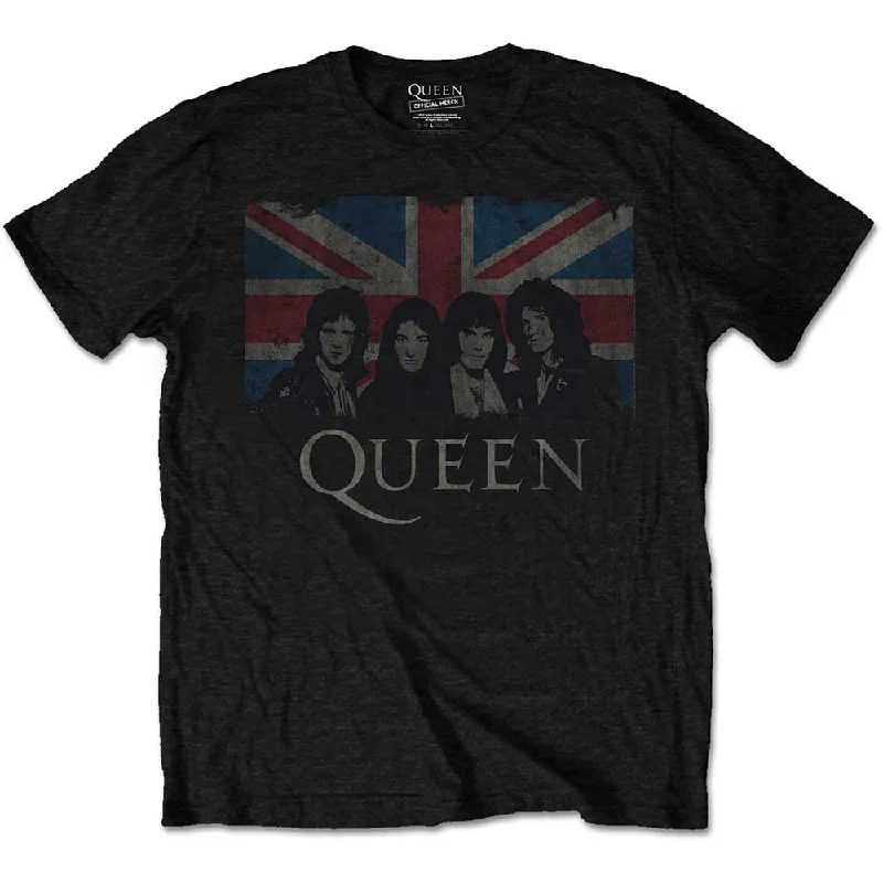 QUEEN Attractive T-Shirt, Union Jack-- Fitted T-Shirt Seamless Stretchy