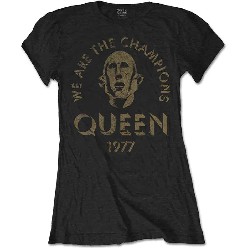 QUEEN Attractive T-Shirt, We Are The Champions-- Silk Blend Satin Velvet