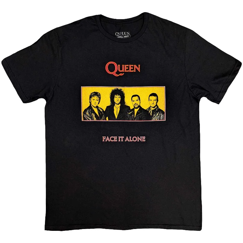 QUEEN Attractive T-Shirt, Face It Alone-- Solid Print Embellished