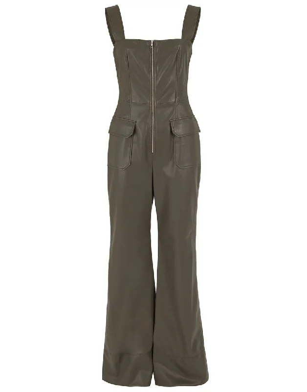 Reverie Vegan Leather Jumpsuit Vintage-inspired jumpsuit, Retro style, Trendy, Chic