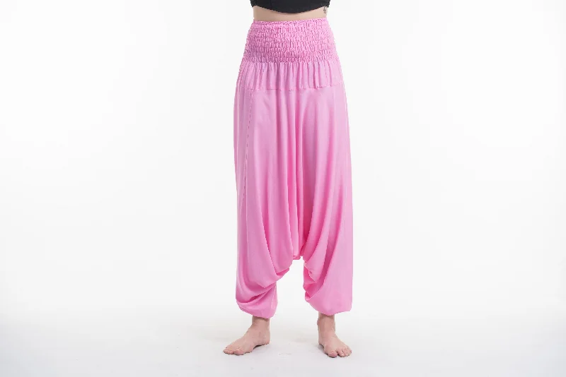 Solid Color 2-in-1 Jumpsuit Harem Pants in Pink Sleeveless wide leg jumpsuit, Summer fashion, Stylish, Comfortable