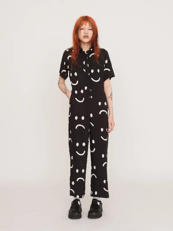 Happy Sad Jumpsuit Black satin jumpsuit, Elegant, Nightwear, Glamorous