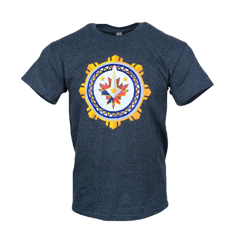FILIPINO LOGO T-SHIRT GREY-- Hooded Caped Shawl Collar