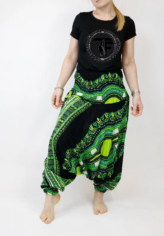 Harem Pants Native African Print Pant Unisex Boho Hippie Yoga Jumpsuits Rompers Bohemian Gypsy Loose Baggy Pants Festival Vintage jumpsuit, Retro style, Fashionable, Trendy