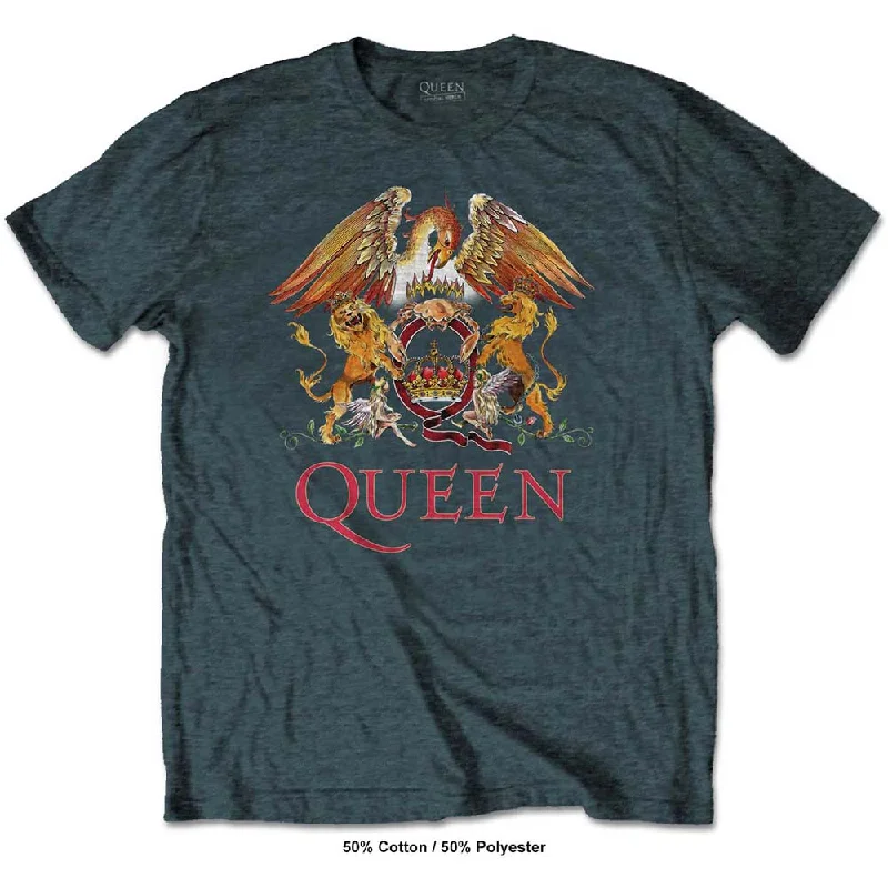 QUEEN Attractive T-Shirt, Classic Crest-- Spandex Blend Rayon Blend Denim Blend