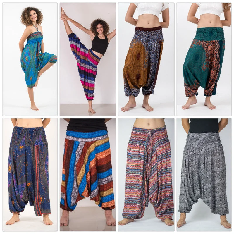 Assorted set of 10 Thai Jumpsuit Low Crotch Harem Pants BESTSELLER Classic black jumpsuit, Elegant, Simple, Night out