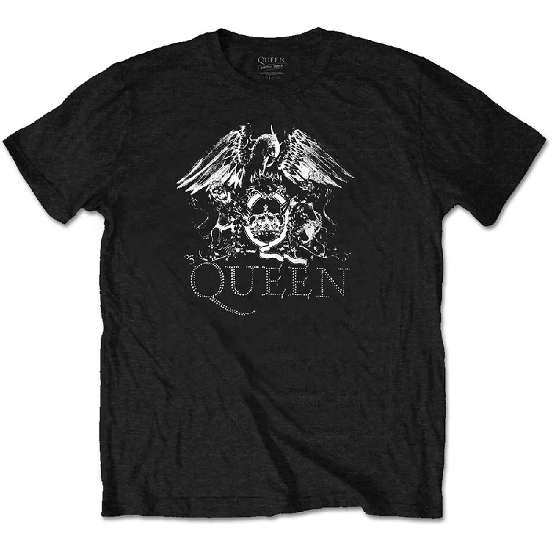QUEEN Attractive T-Shirt, Crest Logo-- Denim Fabric Leather Fabric Suede Fabric