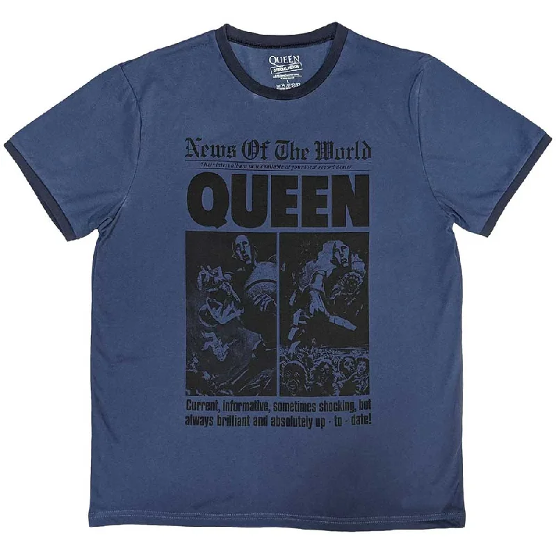 QUEEN Attractive T-shirt, News Of The World 40th Front Page-- Cotton Fabric Linen Fabric Terry Fabric
