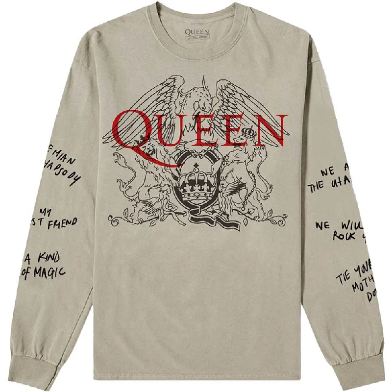 QUEEN Attractive T-Shirt, Handwritten-- Thin T-Shirt Open Front Quick Dry