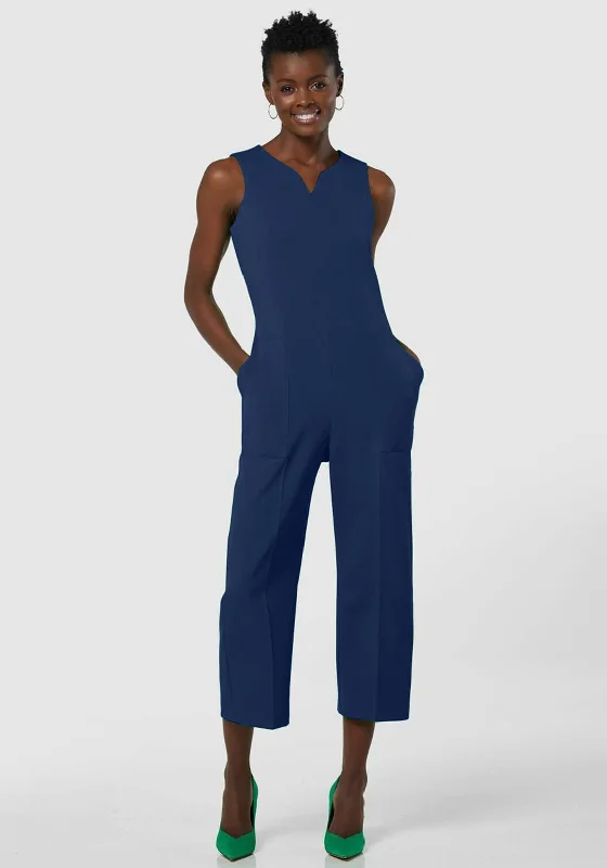 Closet London Sleeveless Jumpsuit, Navy Layered jumpsuit, Fashionable, Trendy, Chic