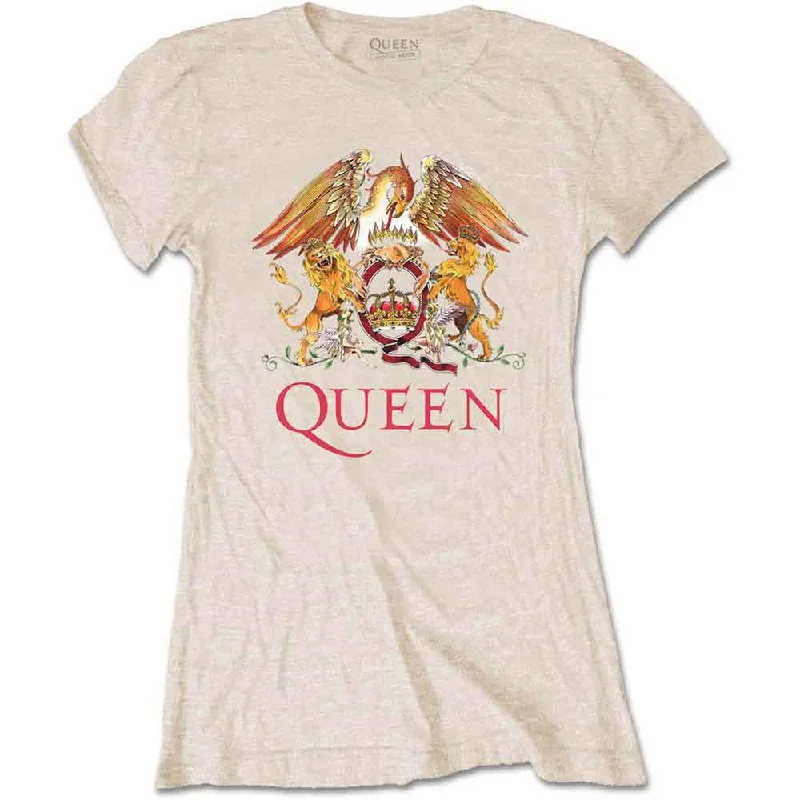 QUEEN Attractive T-Shirt, Classic Crest-- Knit Fabric Woven Fabric Fleece Fabric