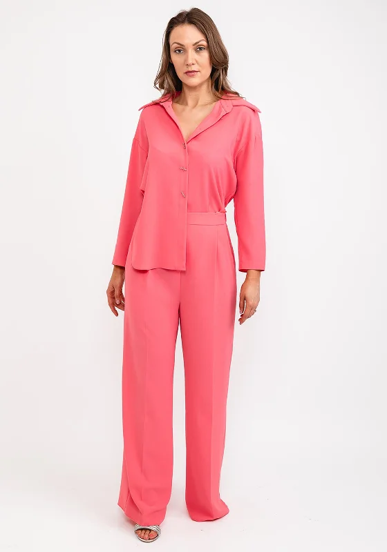 Kameya Faux Two Piece Jumpsuit, Pink Silk wide leg jumpsuit, Elegant, Chic, Comfortable