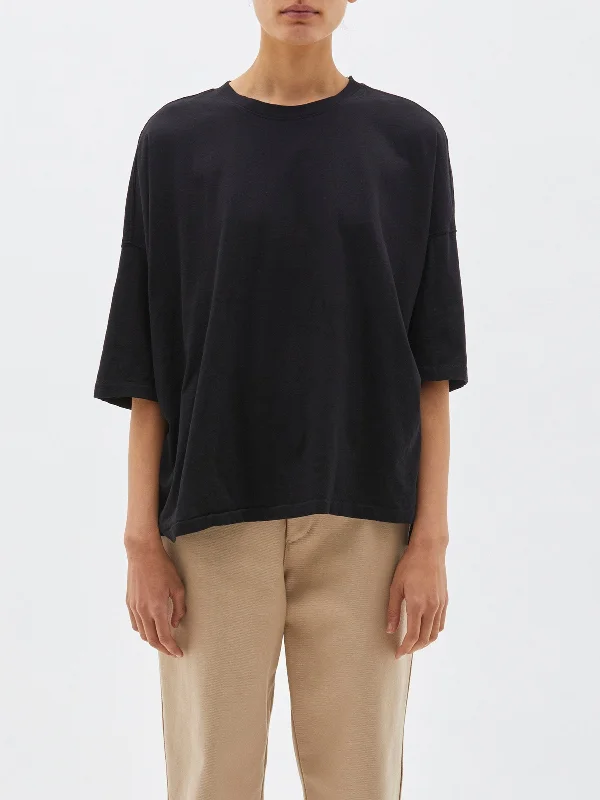 slouch side step s/s t.shirt-- Houndstooth Herringbone Solid