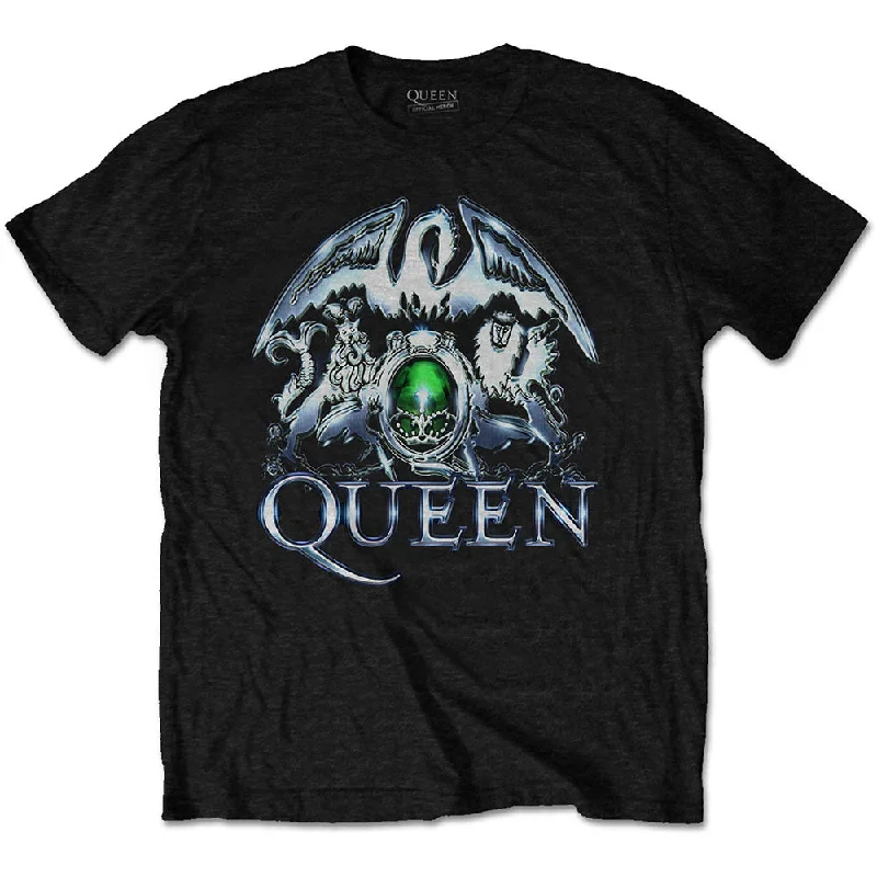 QUEEN Attractive T-Shirt, Metal Crest-- Machine Wash Dry Clean Hand Wash