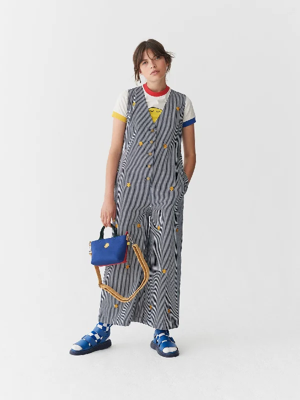 Lazy Oaf x Mr. Men Mr. Happy Stripy Jumpsuit Off-shoulder wide leg jumpsuit, Trendy, Comfortable, Stylish