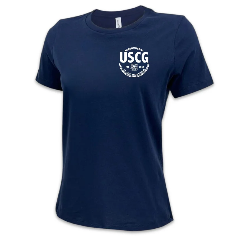 Coast Guard Veteran Ladies T-Shirt-- Hooded Caped Shawl Collar