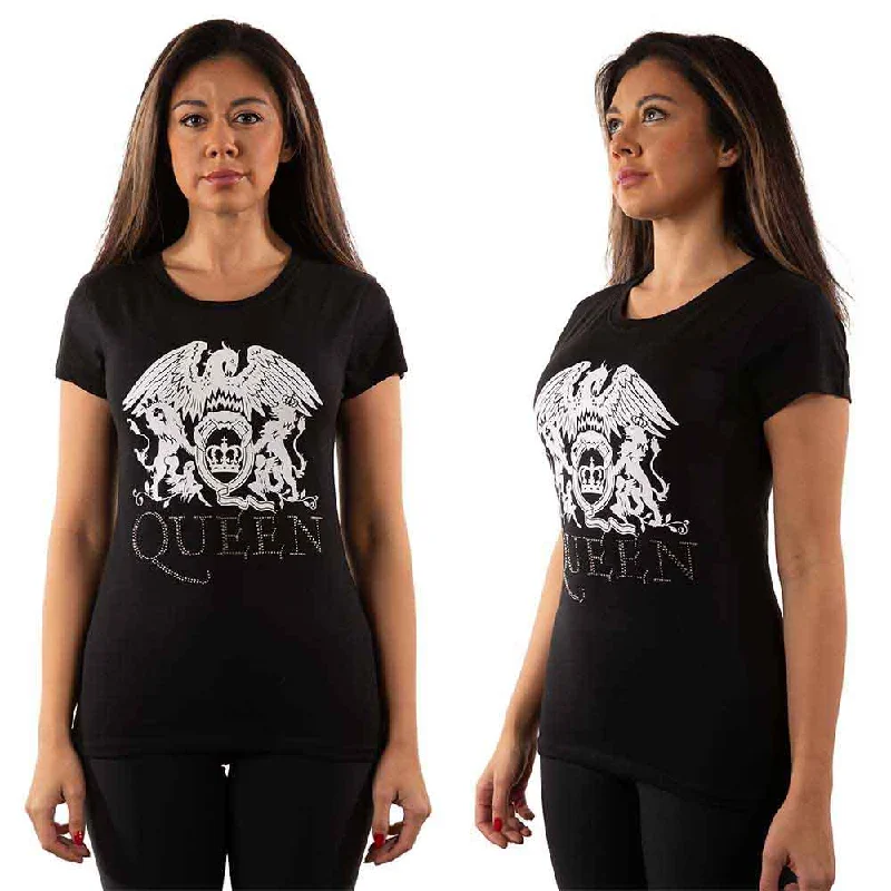 QUEEN Attractive T-Shirt, Logo-- Houndstooth Herringbone Solid