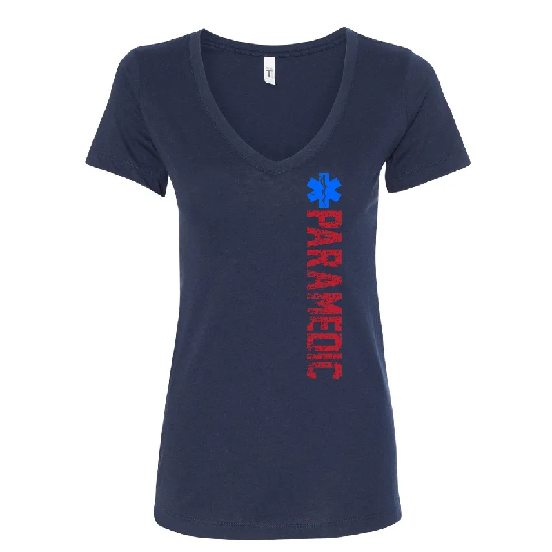 American Paramedic Women's V-Neck Shirt-- Machine Wash Dry Clean Hand Wash