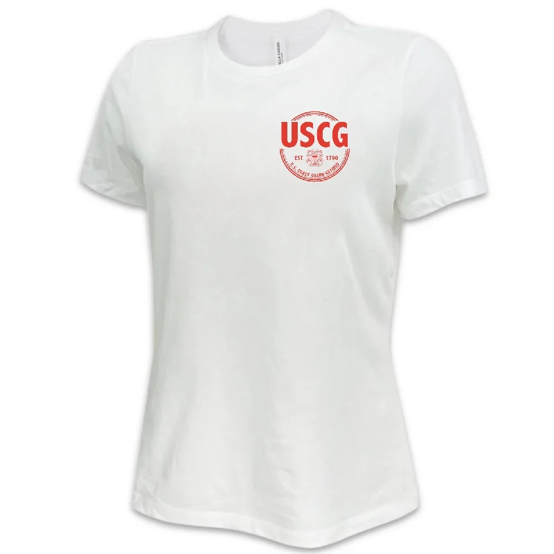 Coast Guard Retired Ladies T-Shirt-- Modern Contemporary Chic