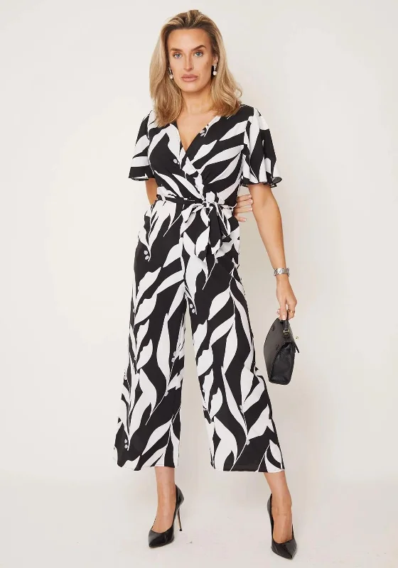 Girl in Mind Stephanie Jumpsuit, Black & White Formal jumpsuit, Elegant, Chic, Trendy