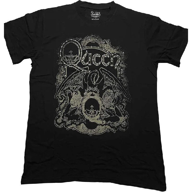 QUEEN Attractive T-Shirt, Ornate Crest-- Elegant Classic Vintage