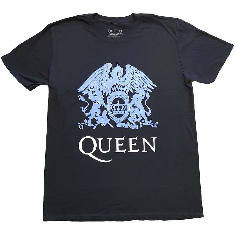 QUEEN Attractive T-Shirt, Blue Crest-- Zippered Front Buttoned Front Snap Front