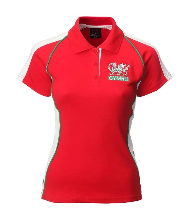 Wales Cymru Womens Fashion Cymru Rugby Shirt-- Solid Color Striped Floral