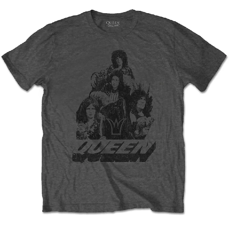 QUEEN Attractive T-Shirt, 70s Photo-- Graphic T-Shirt Round Neck Polyester