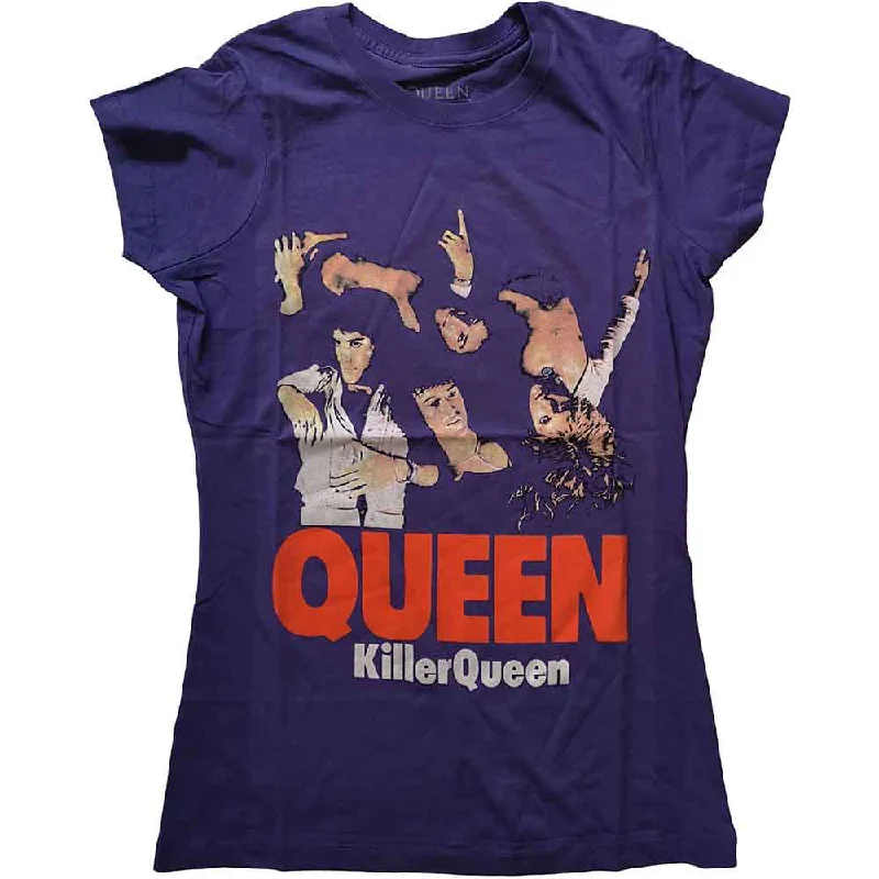 QUEEN Attractive T-Shirt, Killer Queen-- Print Jacquard Patchwork