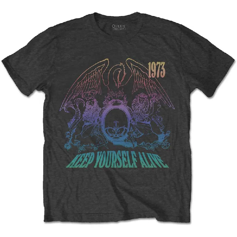 QUEEN Attractive T-Shirt, Keep Yourself Alive-- Beaded Sequined Faux Fur