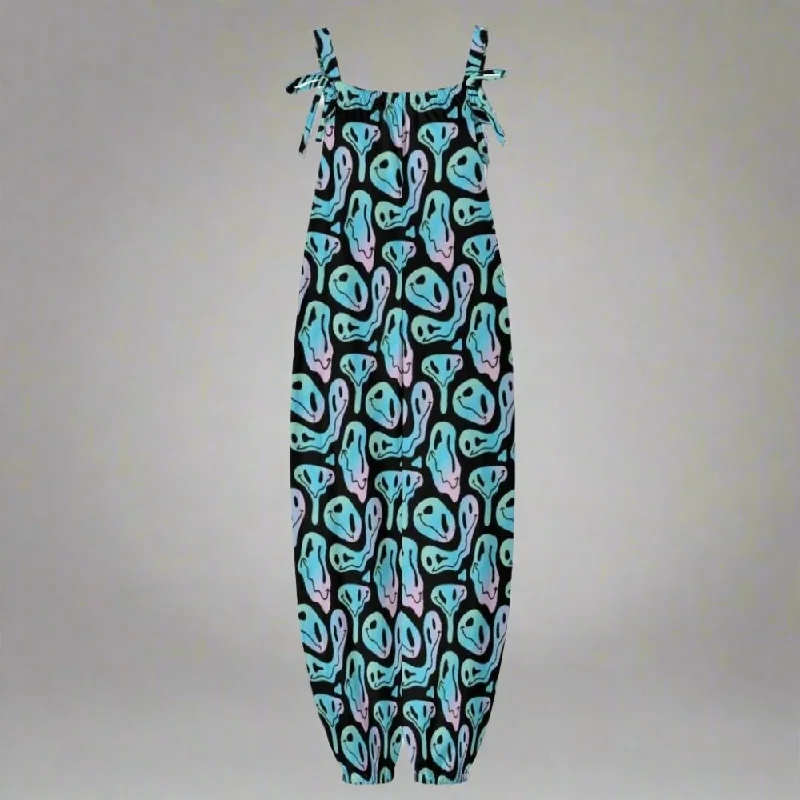 Trippy Cartoon Smiley Jumpsuit with suspender One-shoulder jumpsuit, Sexy, Chic, Trendy