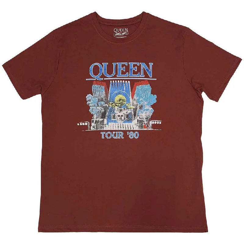 QUEEN Attractive T-shirt, Tour '80-- Satin Fabric Silk Fabric Chiffon Fabric