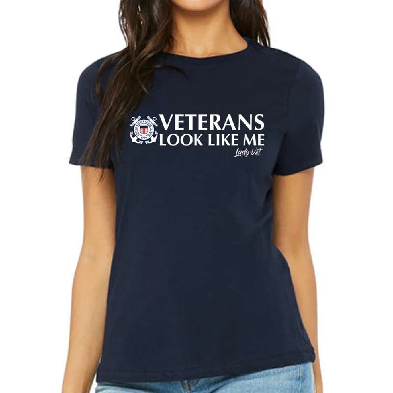Coast Guard Vet Looks Like Me Ladies T-Shirt-- Iron Safe Non-Iron Wrinkle Free
