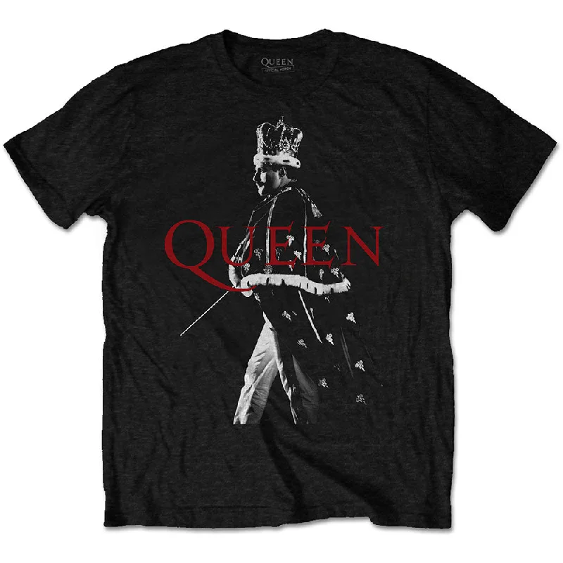 QUEEN Attractive T-Shirt, Freddie Crown-- Striped Floral Plaid