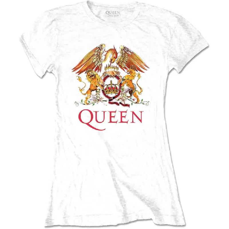 QUEEN Attractive T-Shirt, Classic Crest-- Welt Pockets Slit Pockets Flap Pockets