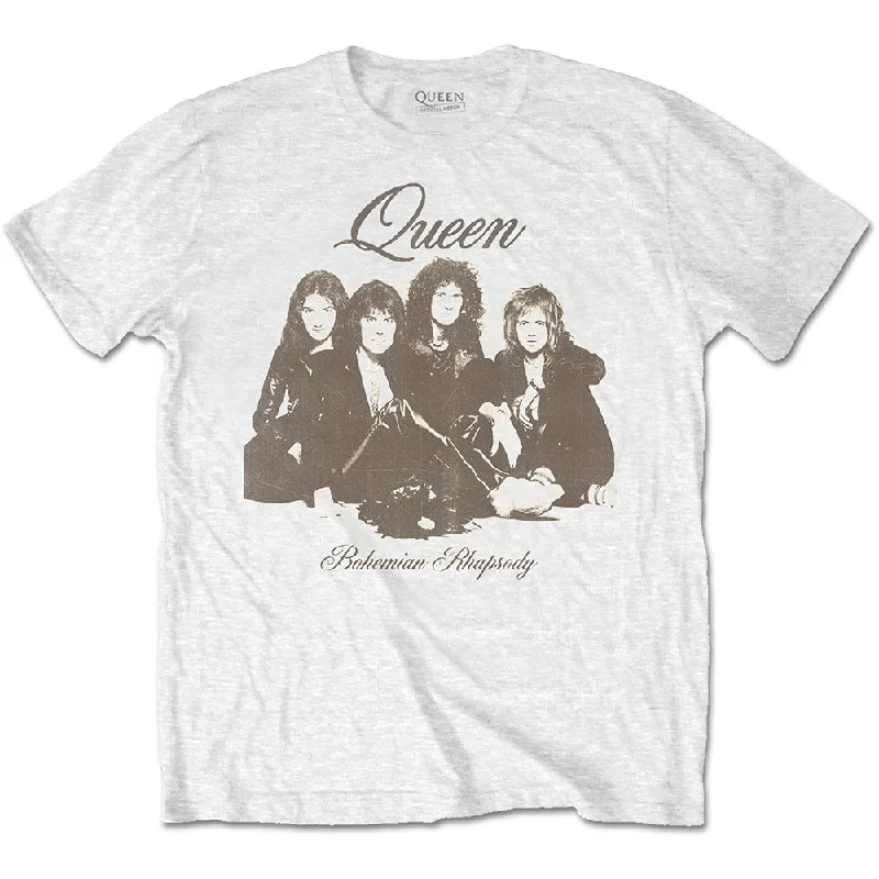 QUEEN Attractive T-Shirt, Bo Rhap Portrait-- Houndstooth Herringbone Solid
