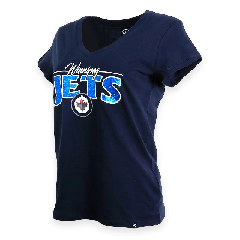 WOMEN'S GLIMMER ON T-SHIRT-- Mesh Canvas Denim