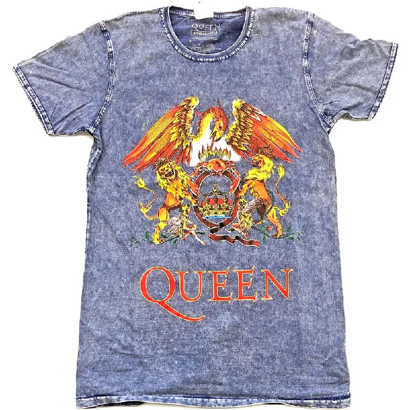 QUEEN Attractive T-Shirt, Classic Crest-- Solid Print Embellished
