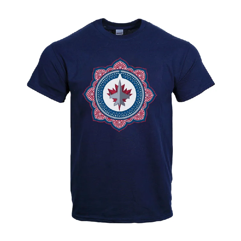 SOUTH ASIAN LOGO T-SHIRT NAVY-- Spandex Blend Rayon Blend Denim Blend