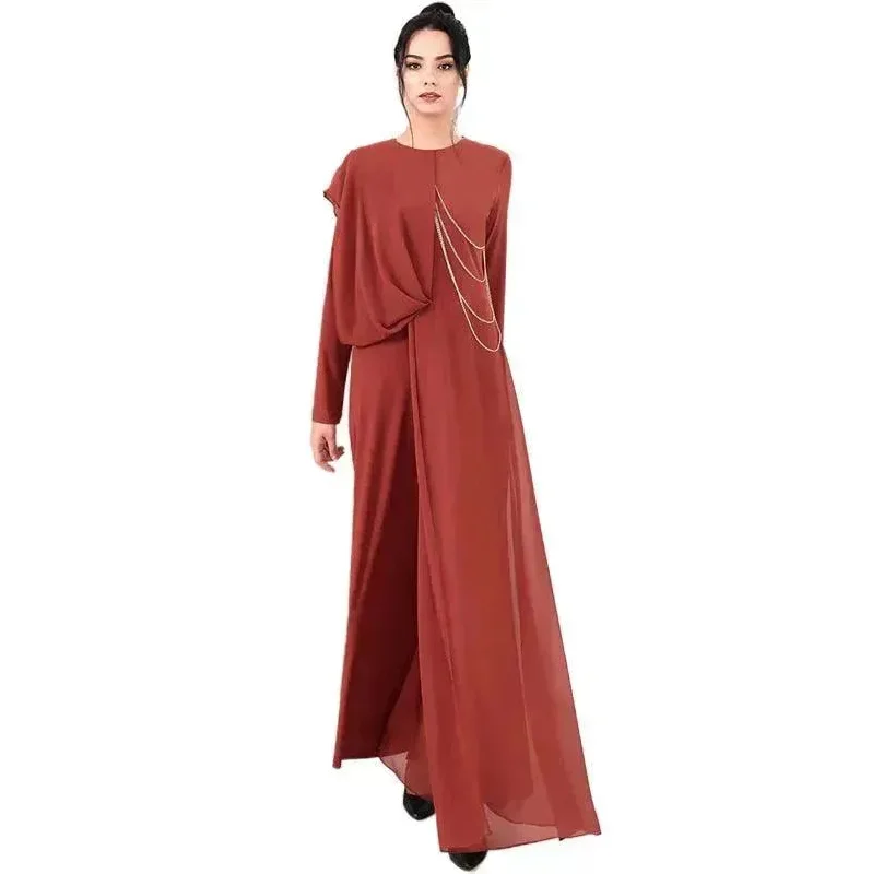 Fashionable Arab  Women's Pure Color Simple Jumpsuit Sporty jumpsuit, Athletic style, Comfortable, Trendy