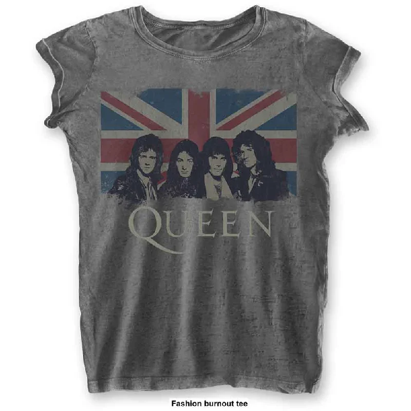 QUEEN Attractive T-Shirt, Vintage Union Jack-- Chenille Blend Fleece Blend Nylon Blend