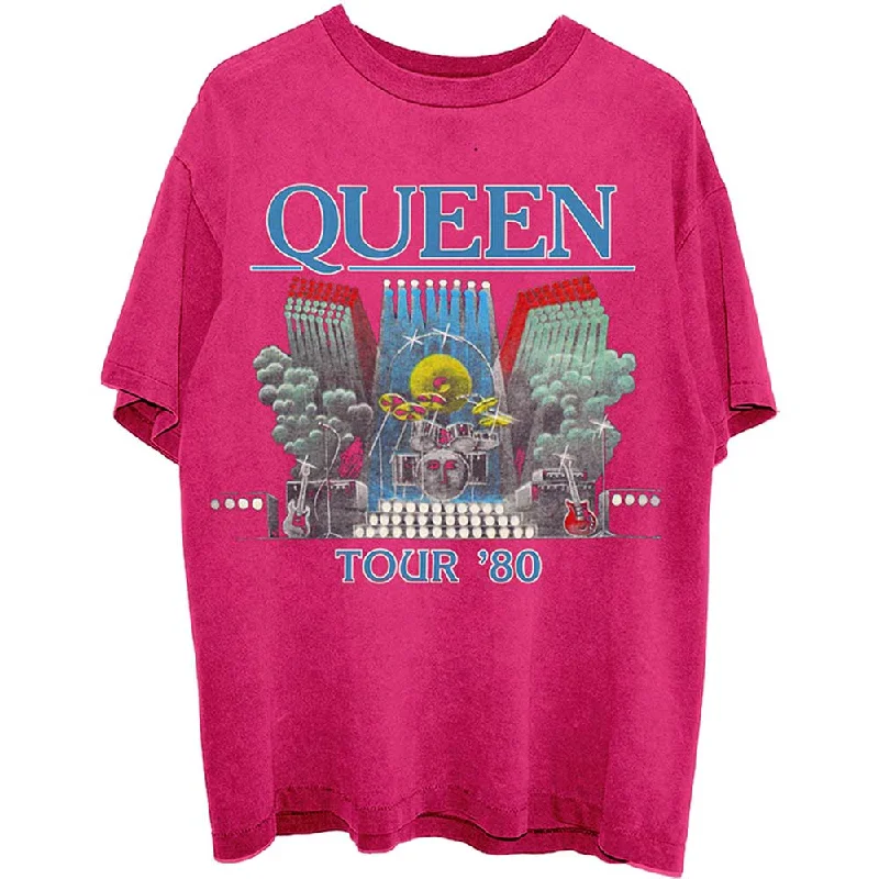 QUEEN Attractive T-Shirt, Tour '80-- Mesh Canvas Denim