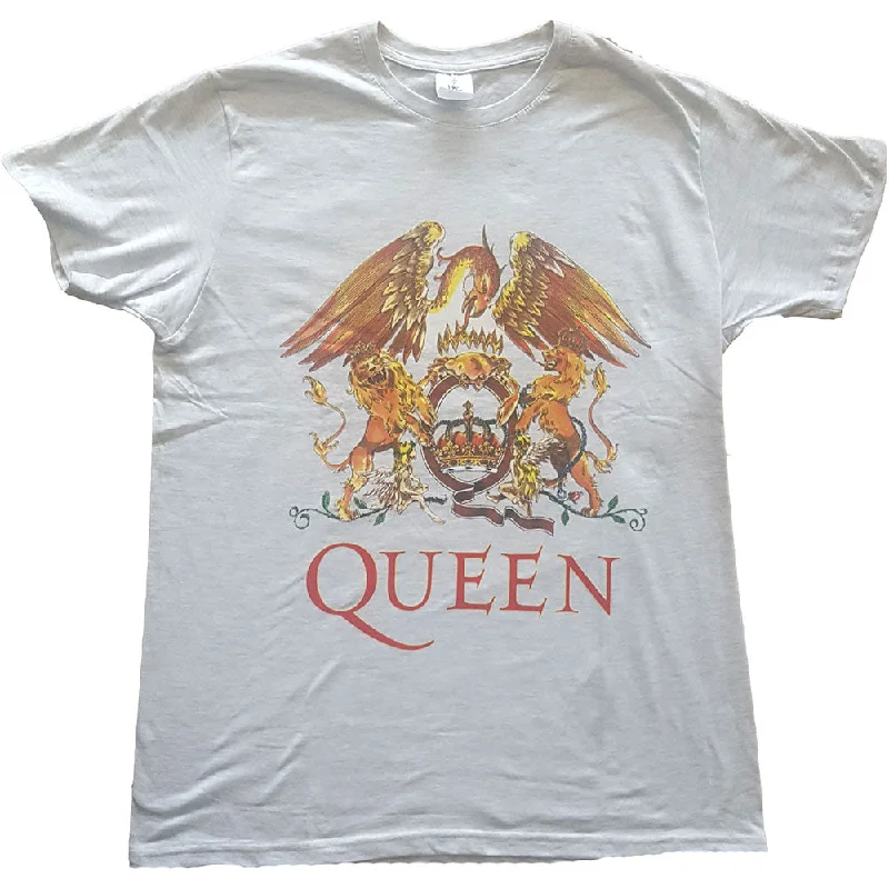 QUEEN Attractive T-Shirt, Classic Crest-- Embroidered Appliqued Beaded