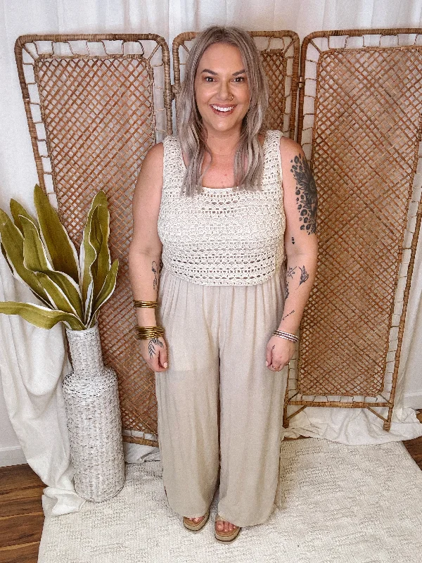 Shell Crochet Jumpsuit-Final Sale Online Only Boho jumpsuit, Loose fit, Comfortable, Stylish