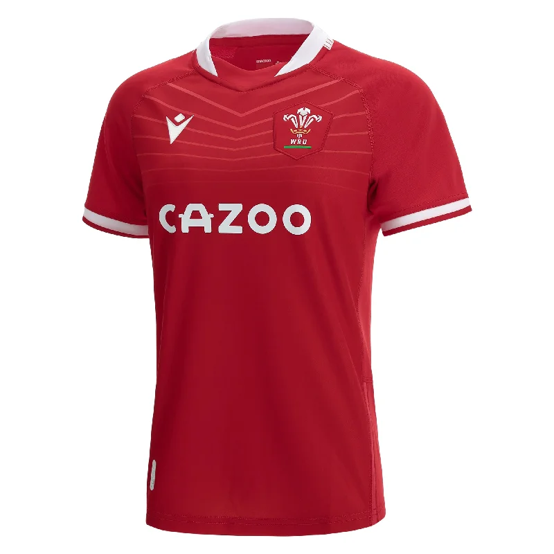 Macron Wales Official WRU Womens Home Rugby Shirt-- Thin T-Shirt Open Front Quick Dry