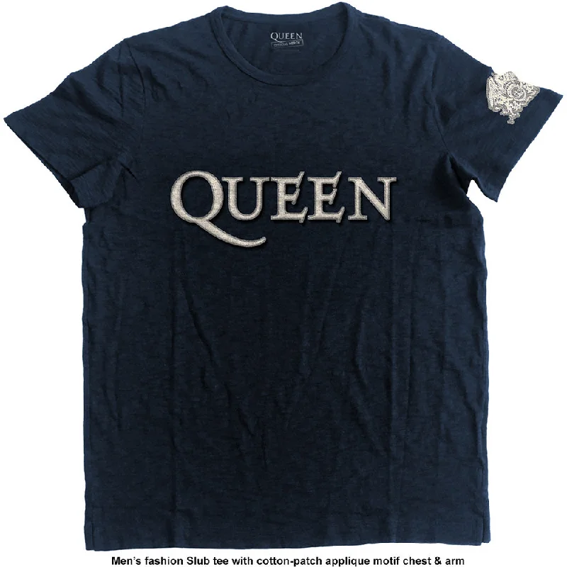 QUEEN Attractive T-Shirt, Logo & Crest-- Collared T-Shirt Boat Neck A-Line