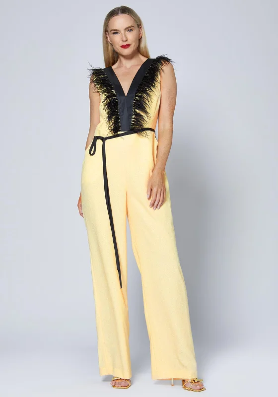 Caroline Kilkenny Iris Glitter Jumpsuit, Cream Denim jumpsuit, Casual, Comfortable, Street style