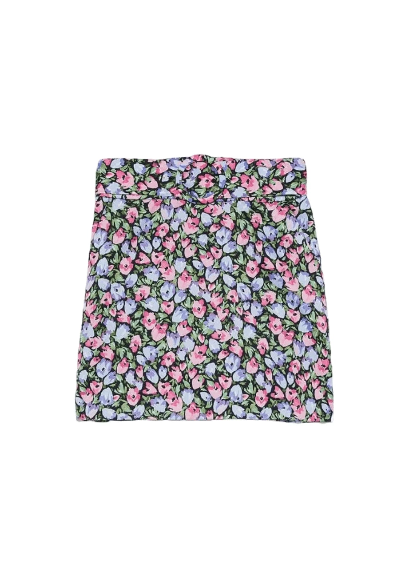 FLORAL BELTED MINI SKIRT leather skirt durable