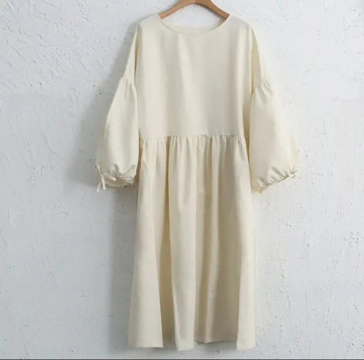 Women's Casual Loose Cotton Linen Dress M B-73822 Tunics stripes playful